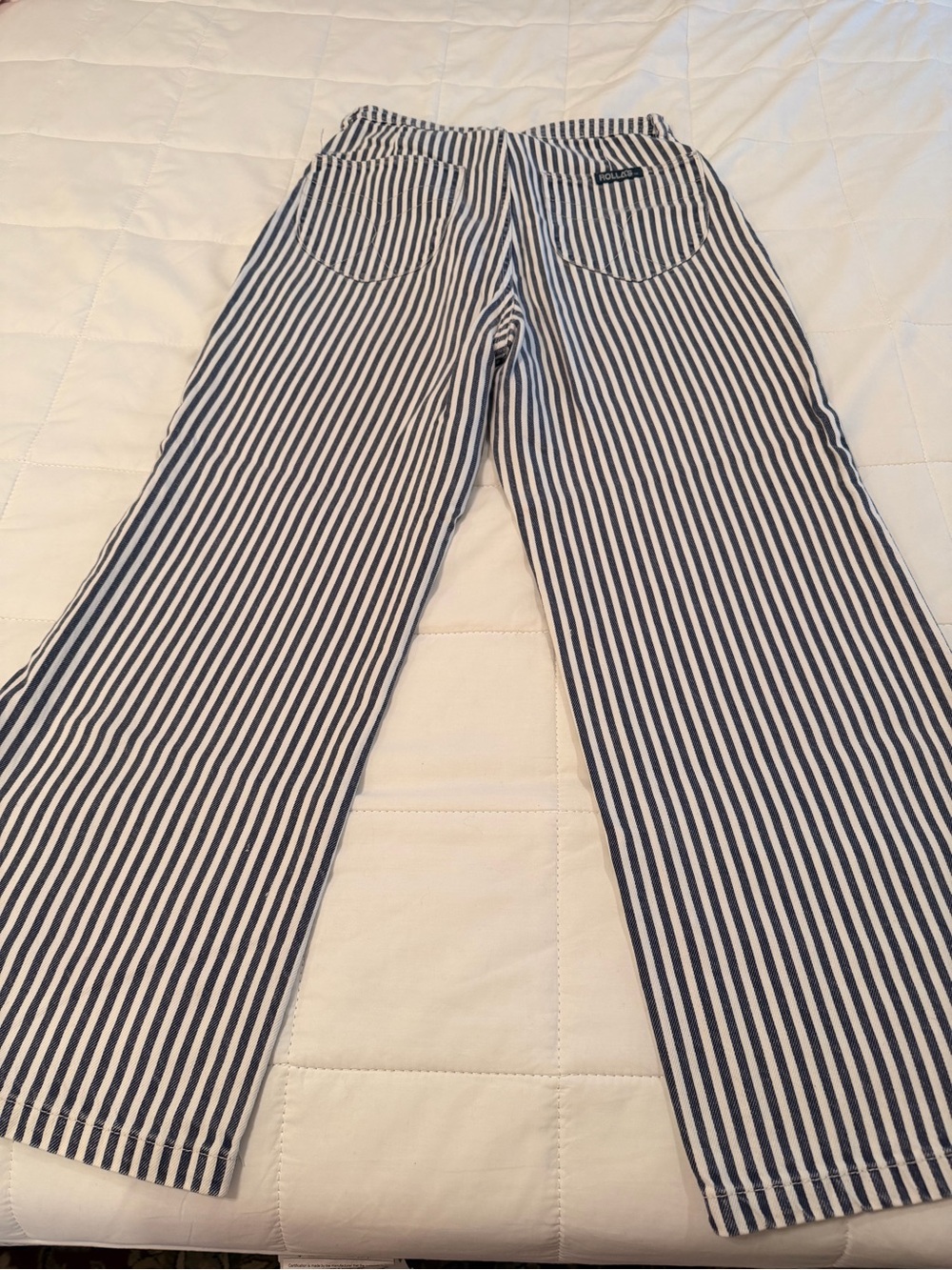 ROLLA'S Navy and White Striped High Waisted Jeans